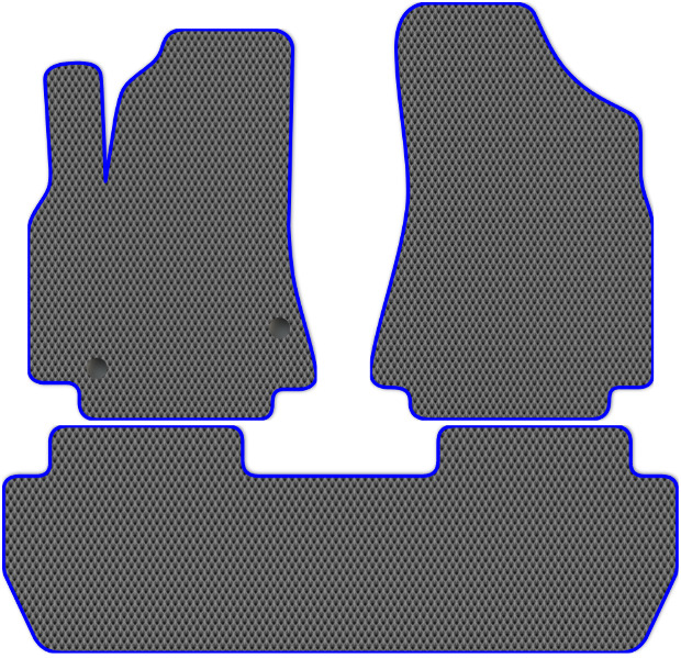 Коврики ЭВА "EVA ромб" для Peugeot Partner Tepee (минивэн) 2012 - 2015, серые, 3шт.