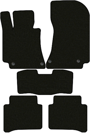 Коврики текстильные "Стандарт" для Mercedes-Benz E-Class IV (седан, гибрид / W212) 2013 - 2015, черные, 5шт.