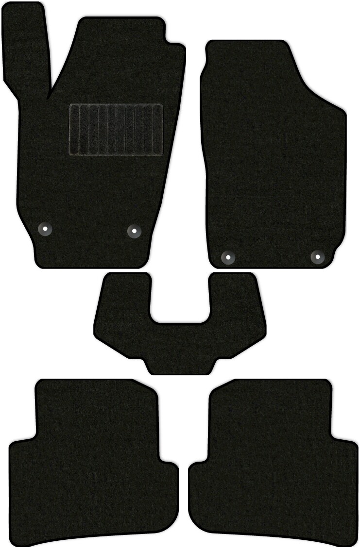 Коврики текстильные "Стандарт" для Skoda Fabia II (универсал / 5J5) 2010 - 2015, черные, 5шт.