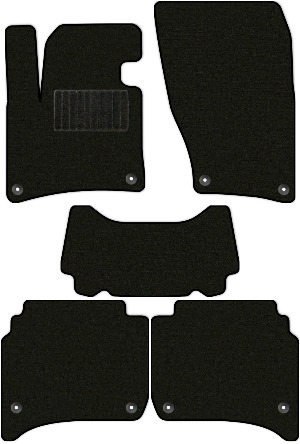 Коврики текстильные "Стандарт" для Volkswagen Touareg II (suv, гибрид / 7P5) 2014 - 2018, черные, 5шт.