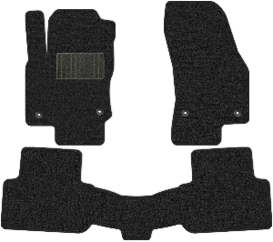 Коврики текстильные "Классик" для Volkswagen Tiguan II (suv / AD1) 2021 - Н.В., темно-серые, 3шт.